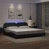 vidaXL Estructura de cama con LED sin colch&oacute;n Zadar negro 200x200 cm