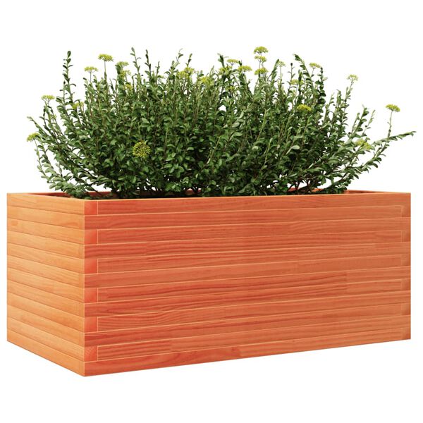 vidaXL Jardinera de madera maciza de pino marr&oacute;n cera 110x60x46 cm