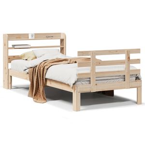 vidaXL Estructura de cama con cabecero madera maciza de pino 90x200 cm