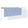 vidaXL Toldo retr&aacute;ctil manual con persiana azul y blanco 3,5x2,5 m