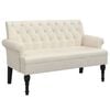 vidaXL Banco con respaldo lino 120x62x75,5 cm