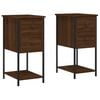 vidaXL Mesitas noche 2 uds madera ingenier&iacute;a marr&oacute;n roble 32x42x70 cm