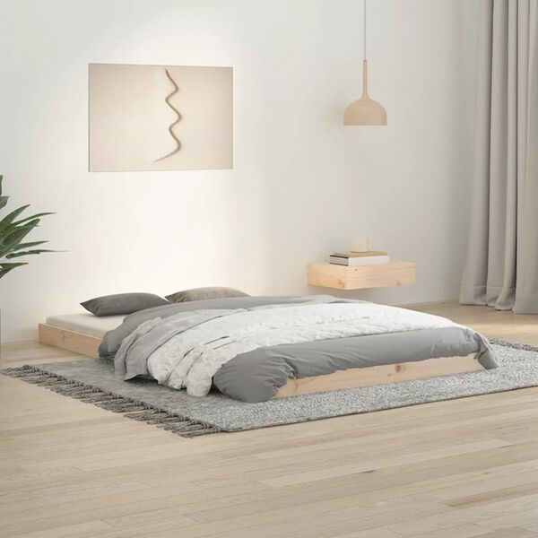 vidaXL Estructura de cama sin colch&oacute;n madera maciza de pino 120x190 cm