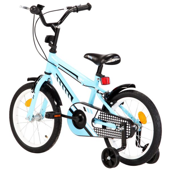 vidaXL Bicicleta para ni&ntilde;os 16 pulgadas negro y azul
