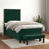 vidaXL Cama box spring con colch&oacute;n terciopelo verde oscuro 90x200 cm
