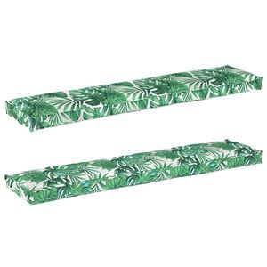 vidaXL Juego de Cojines para Palets Floral 2 pcs Patr&oacute;n de hoja