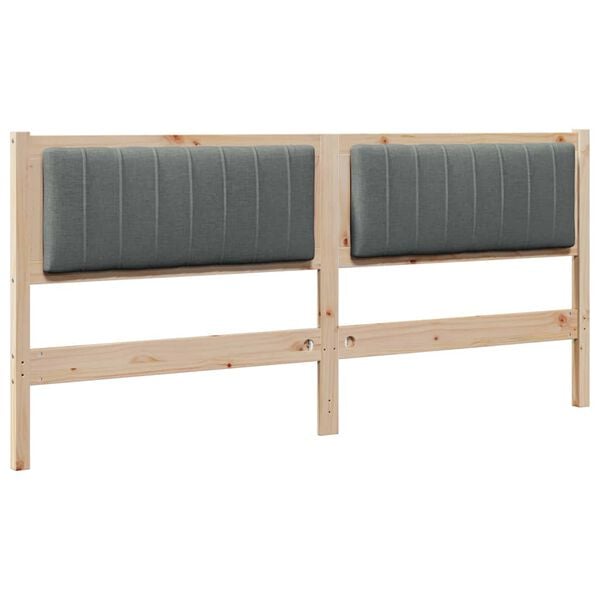 vidaXL Cabecero tapizado Marr&oacute;n 180 cm Madera de pino macizo