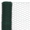 vidaXL Alambrada de gallinero acero revestimiento PVC verde 25x1,5 m