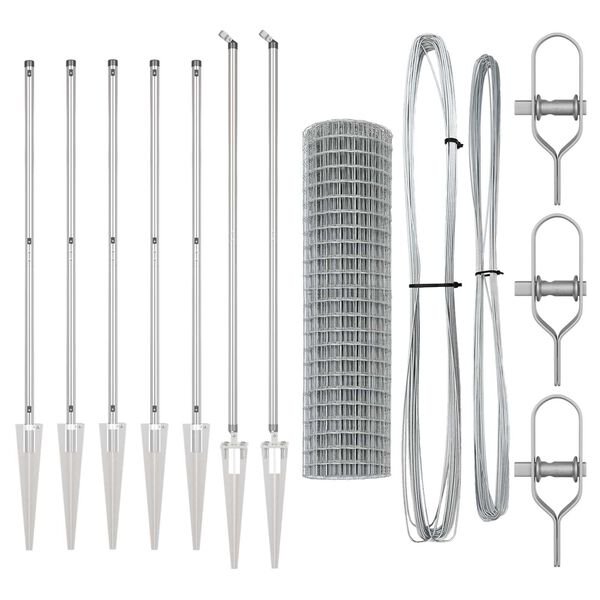 vidaXL Reja con postes Plateado 1.2 x 10 m Acero
