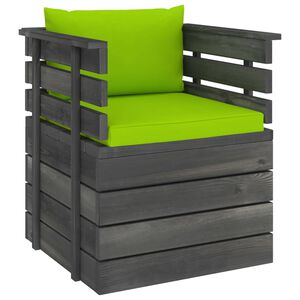vidaXL Sill&oacute;n de jard&iacute;n con cojines madera de pino