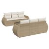 vidaXL Set sof&aacute;s de jard&iacute;n 7 piezas y cojines rat&aacute;n sint&eacute;tico beige