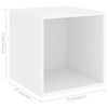 vidaXL Armario de pared 4 uds madera contrachapada blanco 37x37x37 cm