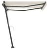 vidaXL Toldo de pie retráctil manual crema 350x250 cm