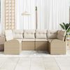 vidaXL Conjunto de sofá de jardín 6 pcs Beige Rattan de Poliéster