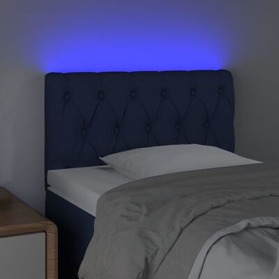 vidaXL Cabecero con LED de tela azul 80x7x78/88 cm