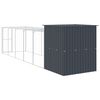 vidaXL Gallinero con corral acero galvanizado gris 165x659x181 cm
