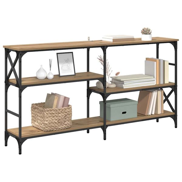 vidaXL Mesa Consola con estante Roble artesanal 150 x 29 x 76,5 cm
