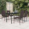 vidaXL Juego de comedor de jardín 5 piezas marrón y negro