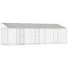 vidaXL Jaula para perro con techo Plateado 800 x 200 x 256 cm