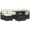 vidaXL Conjunto de sof&aacute;s de jard&iacute;n 7 uds. Negro rat&aacute;n sint&eacute;tico