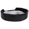 vidaXL Cama para perros felpa y cuero sint&eacute;tico negro gris 90x79x20 cm