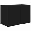 vidaXL Conjunto de mueble para TV de pared 4 pcs Negro