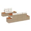 vidaXL Conjunto de sof&aacute;s de jard&iacute;n con coj&iacute;n 6 pcs Beige Polirat&aacute;n