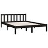 vidaXL Estructura de cama de madera maciza de pino negra 160x200 cm