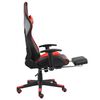 vidaXL Silla gaming giratoria con reposapi&eacute;s PVC rojo