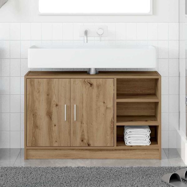 vidaXL Mueble de Cuarto de Ba&ntilde;o Roble artesanal 90 x 29 x 55 cm
