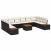 vidaXL Conjunto de sof&aacute;s de jard&iacute;n 11 uds. Negro Polirat&aacute;n