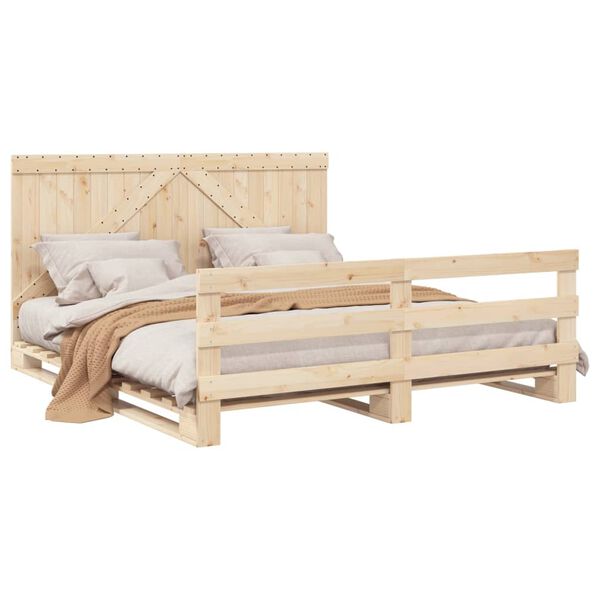 vidaXL Estructura de cama con cabecero madera maciza de pino 200x200cm