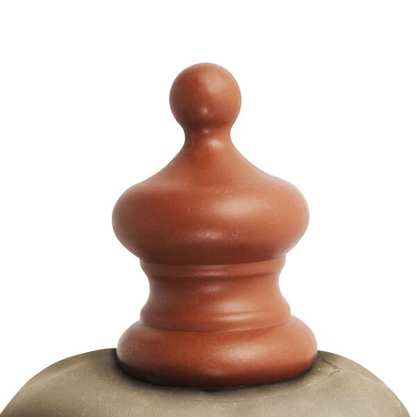 vidaXL Sombrilla de jardín con palo de madera 350 cm gris topo