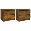 vidaXL Mesita de noche 2 uds contrachapado roble ahumado 50x39x43,5 cm