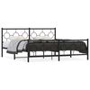 vidaXL Estructura cama sin colchón con estribo metal negro 183x213 cm