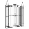 vidaXL Puerta de jard&iacute;n de hierro forjado negro 121x8x150 cm