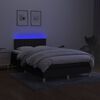 vidaXL Cama box spring con colch&oacute;n y luces LED tela negro 120x190 cm