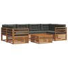 vidaXL Conjunto de sof&aacute;s de exterior 7 uds. Natural y Antracita
