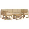 vidaXL Conjunto de sof&aacute;s de exterior con coj&iacute;n 7 pcs y Beige