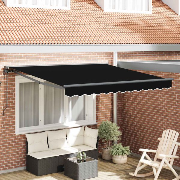 vidaXL Toldo Retr&aacute;ctil Negro 300 x 250 cm Aluminio y Tela