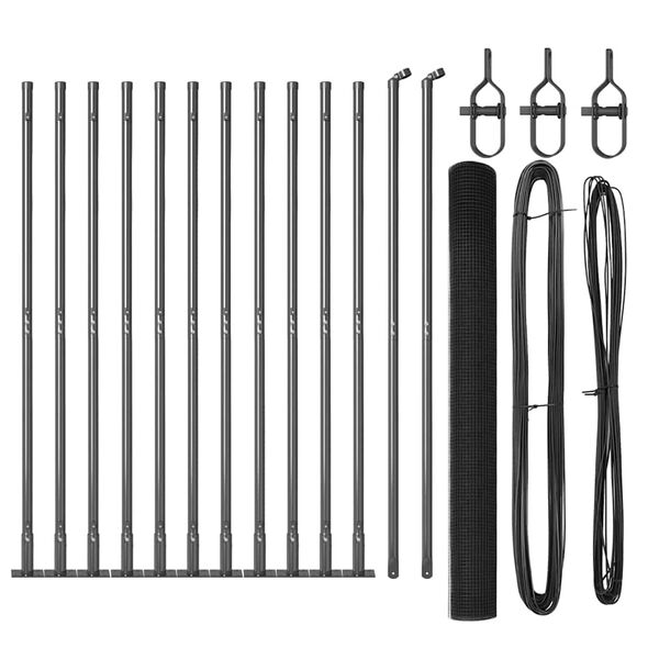 vidaXL Poste de Valla Gris 25 x 1,4 m (malla de 25 x 25 mm)