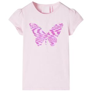 Camiseta infantil de manga casquillo rosa suave 104