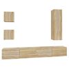 vidaXL Set de muebles para TV 5 pzas madera contrachapada roble Sonoma