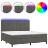 vidaXL Cama box spring colch&oacute;n y LED terciopelo gris oscuro 200x200 cm