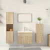vidaXL Juego de muebles de ba&ntilde;o 5 pzas madera ingenier&iacute;a roble Sonoma