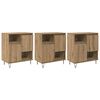 vidaXL Aparador 3 pcs Roble artesanal 60 x 35 x 70 cm