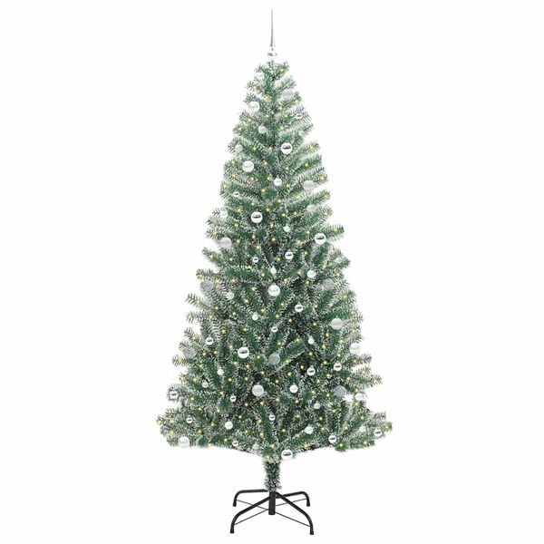 vidaXL &Aacute;rbol de Navidad Artificial Nevado con Luz LED Verde y 240 cm