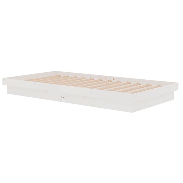 vidaXL Estructura de cama sin colchón madera maciza blanco 100x200 cm
