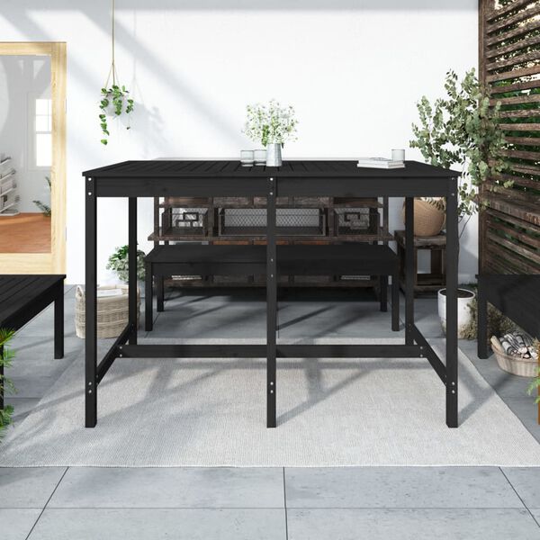 vidaXL Mesa de jard&iacute;n madera maciza pino negro 159,5x82,5x110 cm