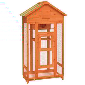 vidaXL Casita para pájaros madera maciza pino marrón 91,5x53x170 cm
